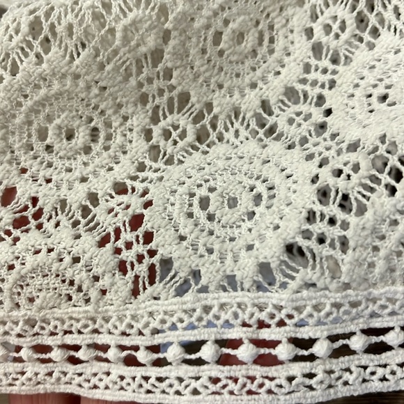 JM Collection Open Crochet Top Sz M Flutter Boho Hippie Festival Gypsy Praire - Picture 13 of 13